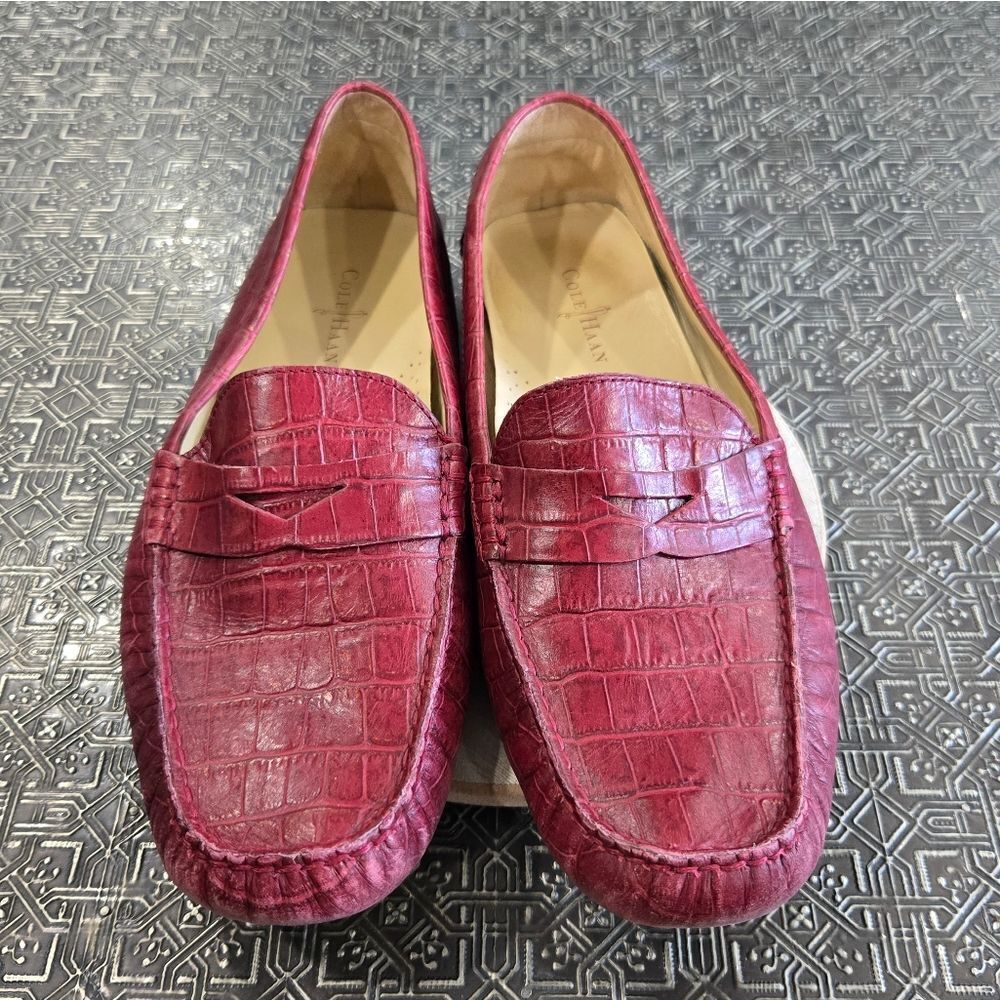 🐢 Cole Haan Croc Embossed Leather Driving Shoe Size 8.5